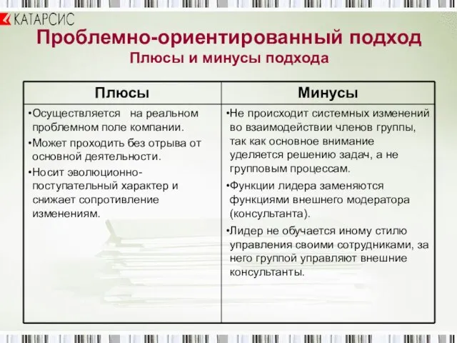 Проблемно-ориентированный подход Плюсы и минусы подхода