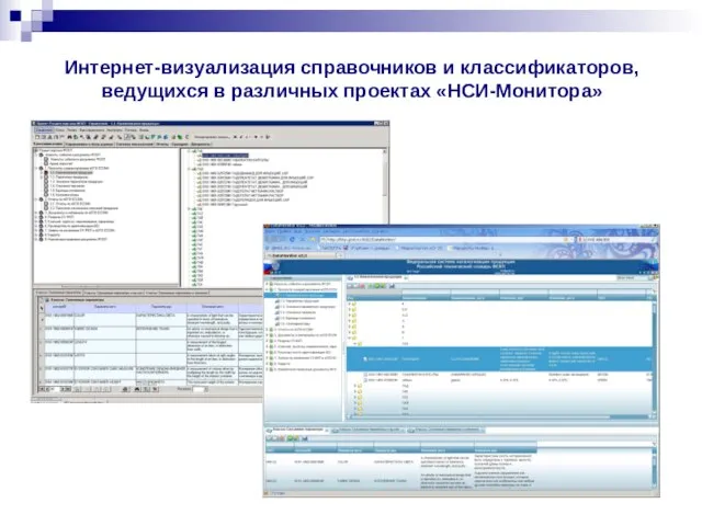 Интернет-визуализация справочников и классификаторов, ведущихся в различных проектах «НСИ-Монитора»