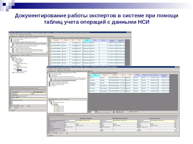 Документирование работы экспертов в системе при помощи таблиц учета операций с данными НСИ