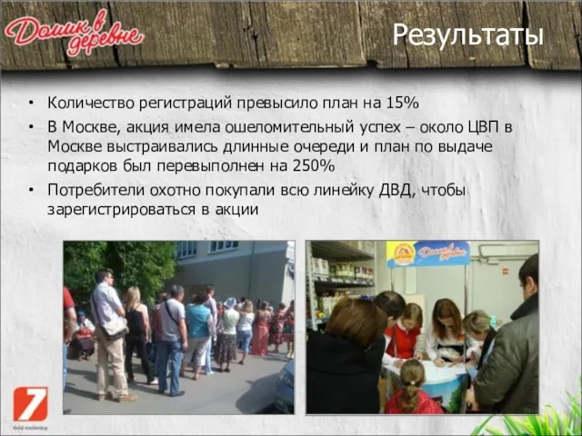Результаты Количество регистраций превысило план на 15% В Москве, акция имела ошеломительный