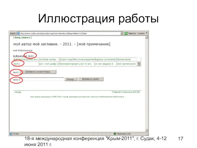 18-я международная конференция "Крым-2011", г. Судак, 4-12 июня 2011 г. Иллюстрация работы