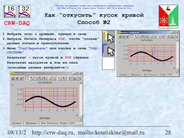 08/13/2023 http://crw-daq.ru, mailto:kouriakine@mail.ru Как “откусить” кусок кривой Способ №2 Выбрать окно с