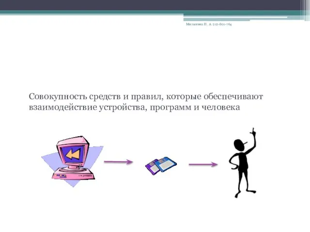 Интерфейс - Совокупность средств и правил, которые обеспечивают взаимодействие устройства, программ и