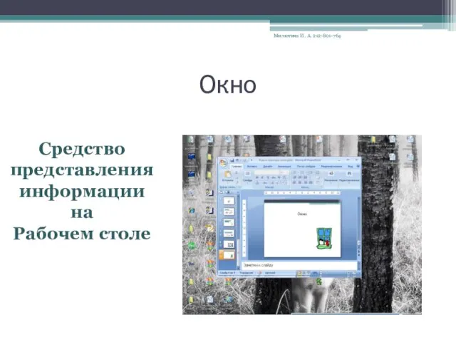 Окно Средство представления информации на Рабочем столе Милютина И. А. 212-801-764