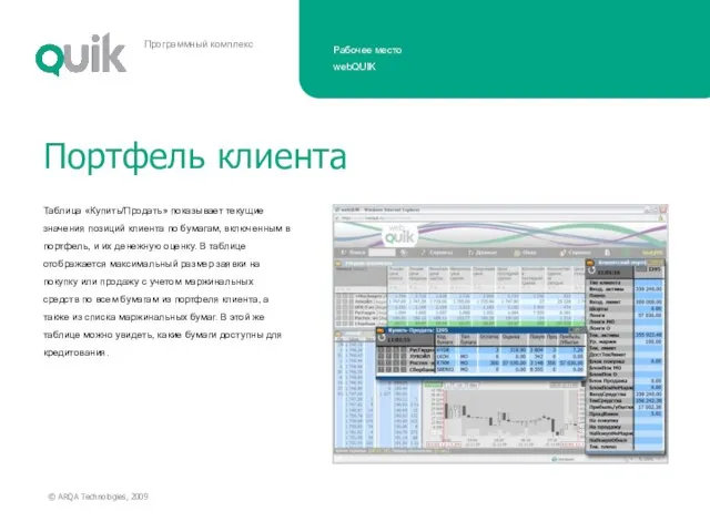 Таблица «Клиентский портфель» содержит информацию по объему собственных и маржинальных средств, доступных