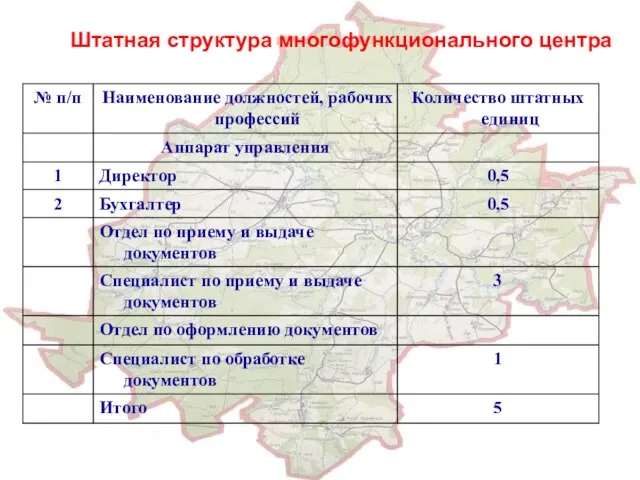 Штатная структура многофункционального центра