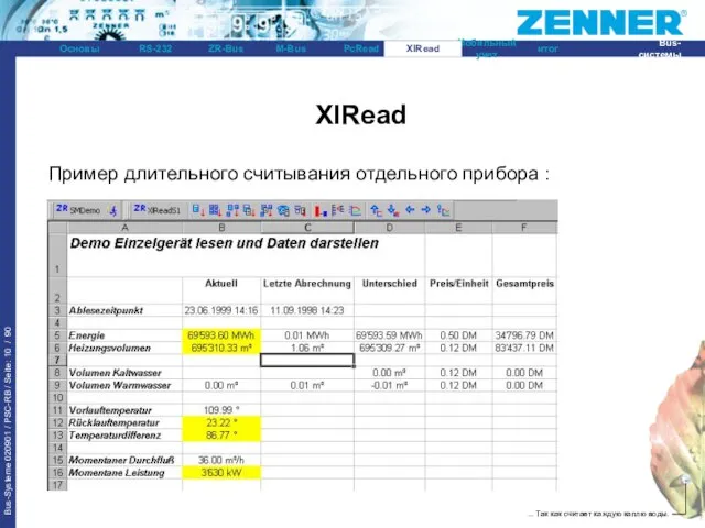 XlRead XlRead Пример длительного считывания отдельного прибора :