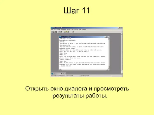 Шаг 11 Открыть окно диалога и просмотреть результаты работы.