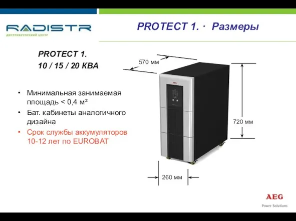 Минимальная занимаемая площадь Бат. кабинеты аналогичного дизайна Срок службы аккумуляторов 10-12 лет