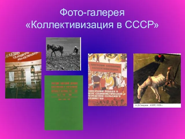 Фото-галерея «Коллективизация в СССР»