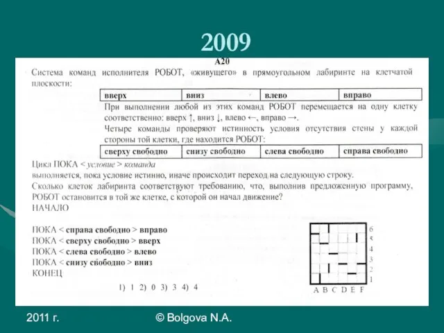 2011 г. © Bolgova N.A. 2009