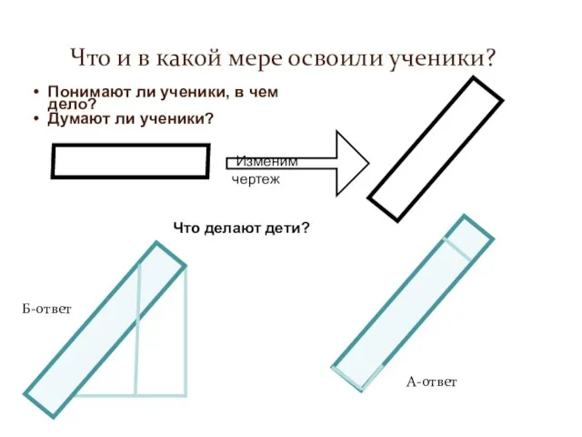 Что и в какой мере освоили ученики? Понимают ли ученики, в чем