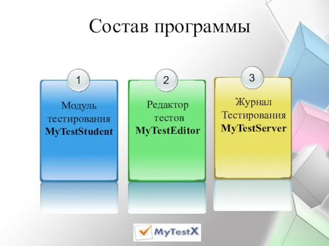 Состав программы Модуль тестирования MyTestStudent