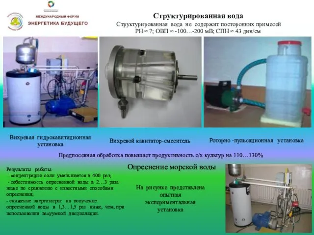 Структурированная вода Вихревая гидрокавитационная установка Вихревой кавитатор-смеситель Роторно -пульсационная установка Структурированная вода