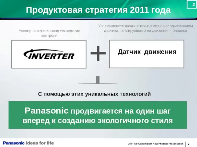 Продуктовая стратегия 2011 года Panasonic продвигается на один шаг вперед к созданию