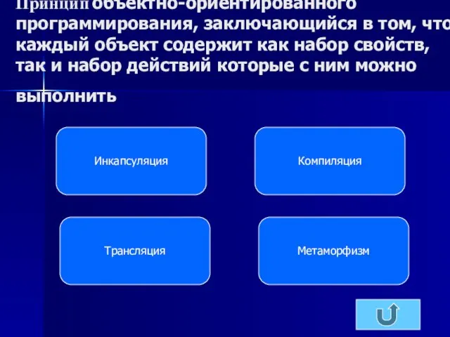 Принцип объектно-ориентированного программирования, заключающийся в том, что каждый объект содержит как набор