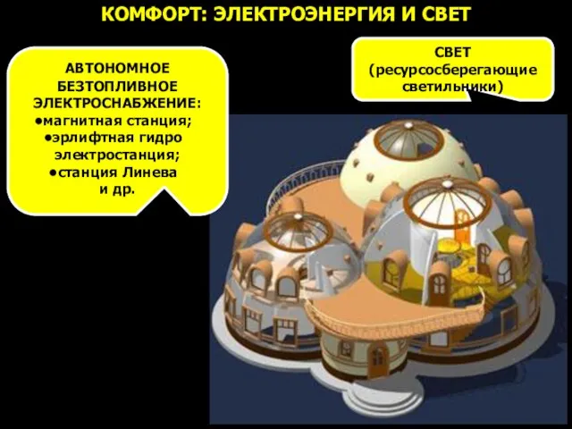 КОМФОРТ: ЭЛЕКТРОЭНЕРГИЯ И СВЕТ АВТОНОМНОЕ БЕЗТОПЛИВНОЕ ЭЛЕКТРОСНАБЖЕНИЕ: магнитная станция; эрлифтная гидро электростанция;