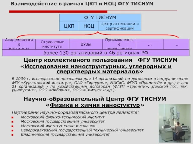 Центр коллективного пользования ФГУ ТИСНУМ «Исследования наноструктурных, углеродных и сверхтвердых материалов» В