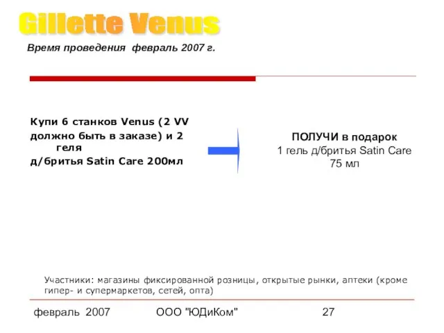 февраль 2007 ООО "ЮДиКом" Купи 6 станков Venus (2 VV должно быть