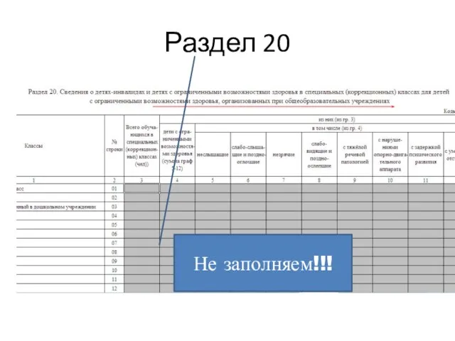 Раздел 20 Не заполняем!!!