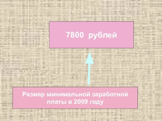 Размер минимальной заработной платы в 2009 году 7800 рублей