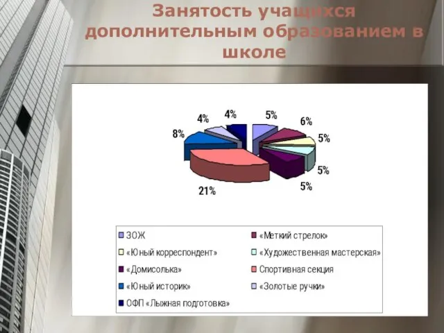 Занятость учащихся дополнительным образованием в школе