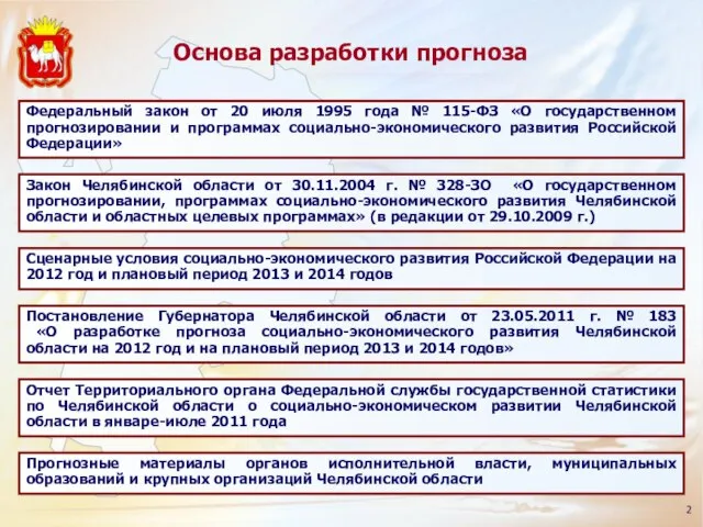 Федеральный закон от 20 июля 1995 года № 115-ФЗ «О государственном прогнозировании