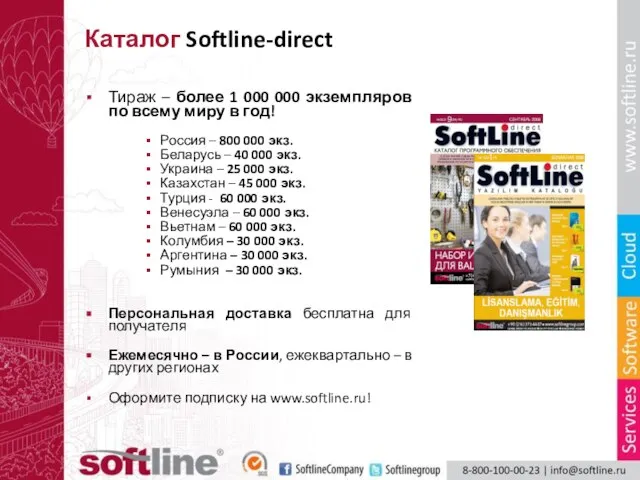 Каталог Softline-direct Тираж – более 1 000 000 экземпляров по всему миру