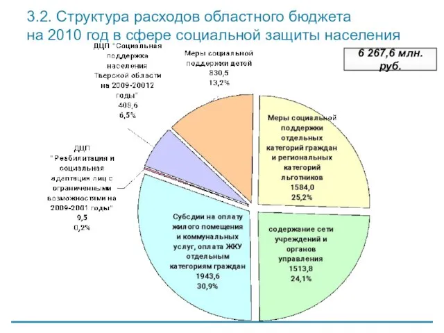 3.2. Структура расходов областного бюджета на 2010 год в сфере социальной защиты