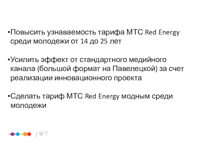 Повысить узнаваемость тарифа МТС Red Energy среди молодежи от 14 до 25