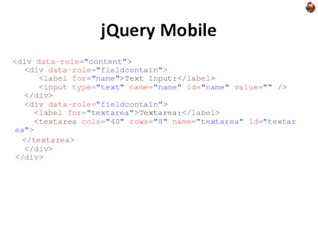 jQuery Mobile Text Input: Textarea: