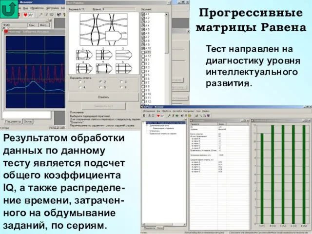 Прогрессивные матрицы Равена Тест направлен на диагностику уровня интеллектуального развития. Результатом обработки