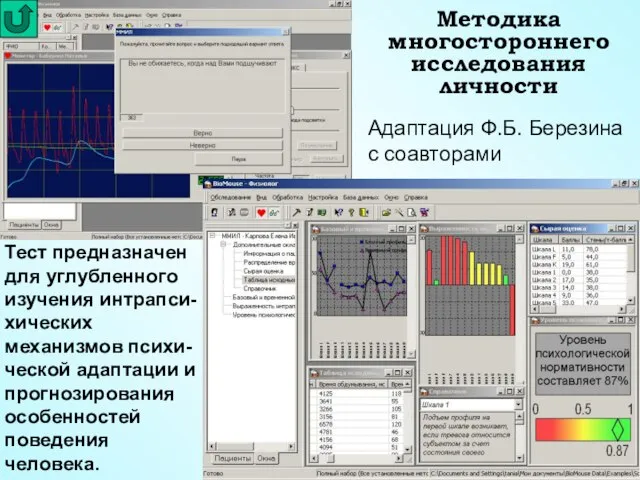 Методика многостороннего исследования личности Тест предназначен для углубленного изучения интрапси-хических механизмов психи-ческой