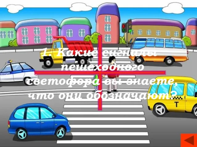1. Какие сигналы пешеходного светофора вы знаете, что они обозначают?