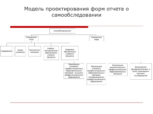 Модель проектирования форм отчета о самообследовании