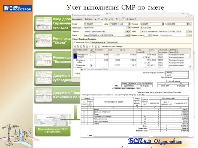 Учет выполнения СМР по смете БСП 4.2 Обзор новых возможностей