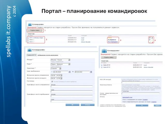 Портал – планирование командировок