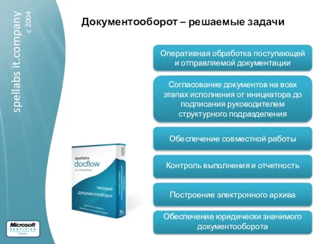 Оперативная обработка поступающей и отправляемой документации Согласование документов на всех этапах исполнения