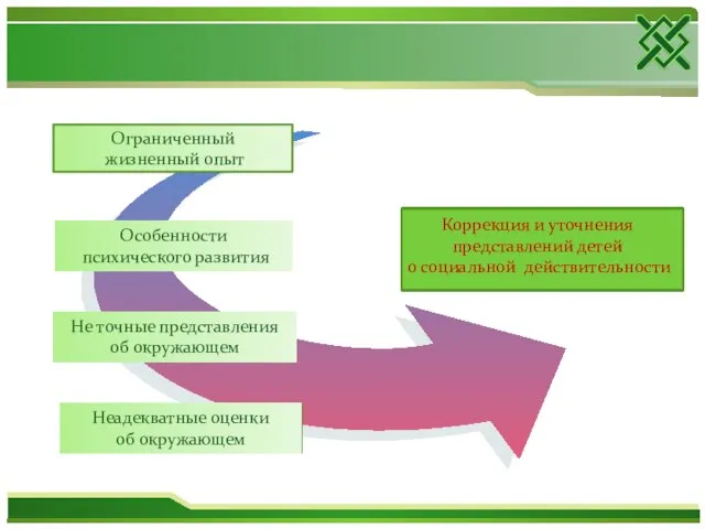 Особенности психического развития Коррекция и уточнения представлений детей о социальной действительности