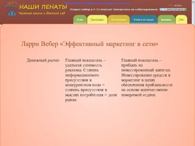 Ларри Вебер «Эффективный маркетинг в сети» Ларри Вебер «Эффективный маркетинг в сети»