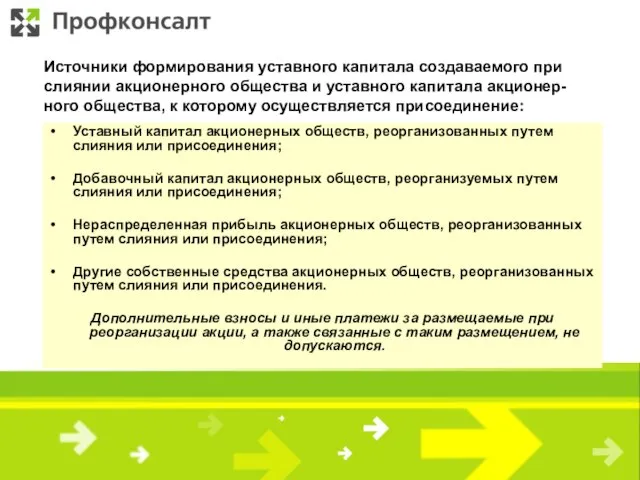 Источники формирования уставного капитала создаваемого при слиянии акционерного общества и уставного капитала