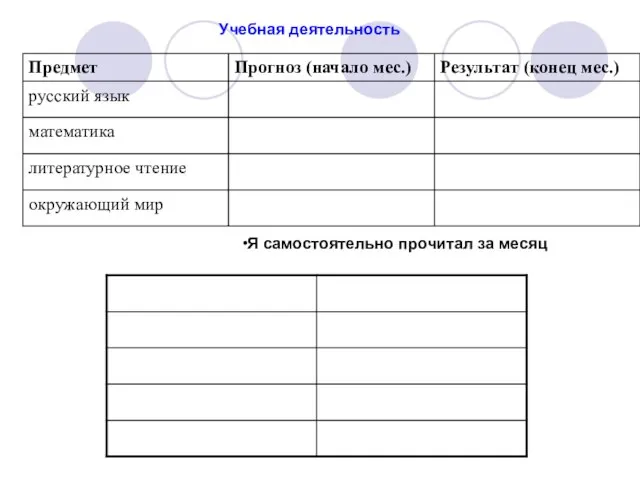 Учебная деятельность Я самостоятельно прочитал за месяц