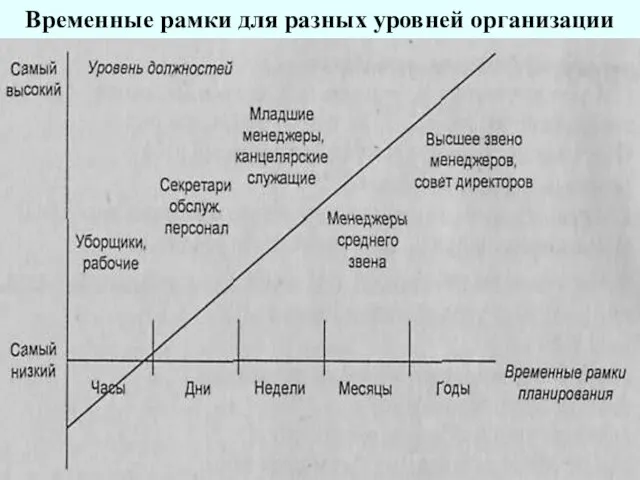 Временные рамки для разных уровней организации