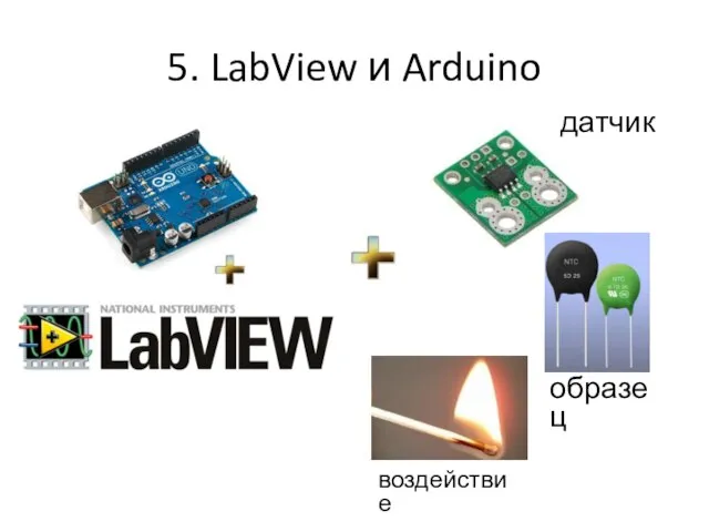 5. LabView и Arduino датчик образец воздействие