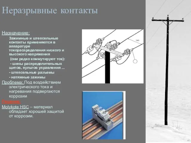 Неразрывные контакты Назначение: Зажимные и штепсельные контакты применяются в аппаратуре токораспределения низкого