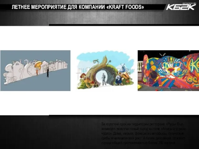 ЛЕТНЕЕ МЕРОПРИЯТИЕ ДЛЯ КОМПАНИИ «KRAFT FOODS» За короткий срок на территории ресторана