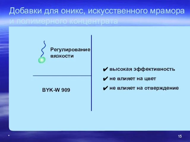 * BYK-W 909 Регулирование вязкости высокая эффективность не влияет на цвет не