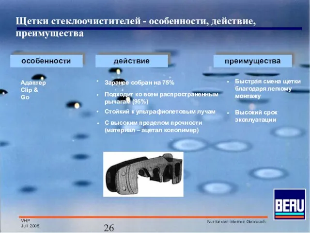 особенности действие преимущества Адаптер Clip & Go ∙ Заранее собран на 75%