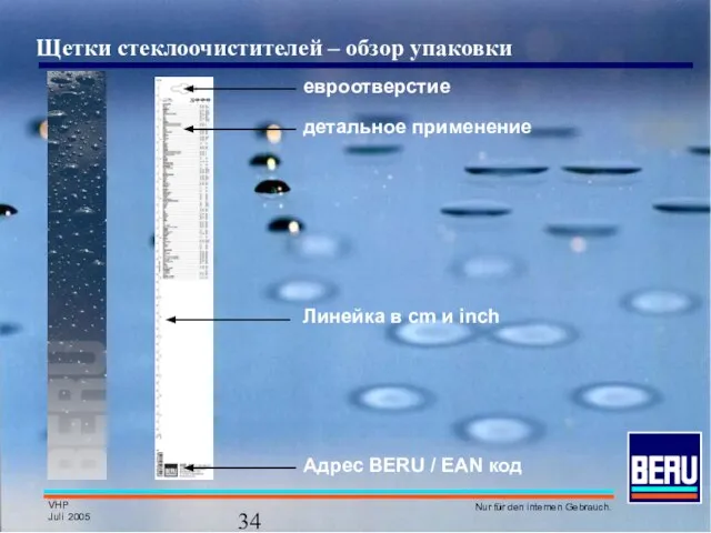 евроотверстие детальное применение Адрес BERU / EAN код Линейка в cm и inch