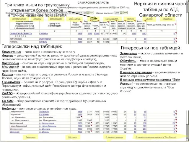 При клике мыши по треугольнику открывается более полное и точное название показателя